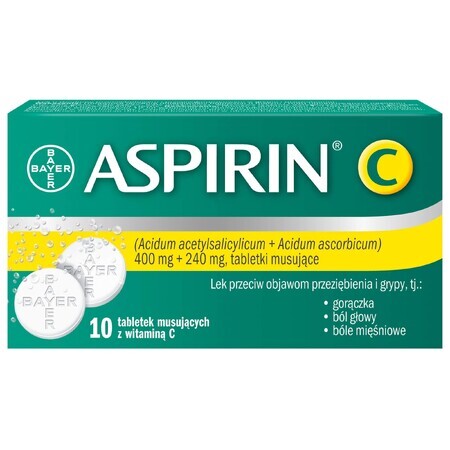 Aspirina C 400 mg + 240 mg, 10 comprimidos efervescentes