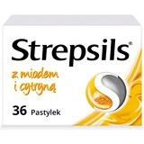 Strepsils with honey and lemon 1.2 mg + 0.6 mg, 36 hard tablets