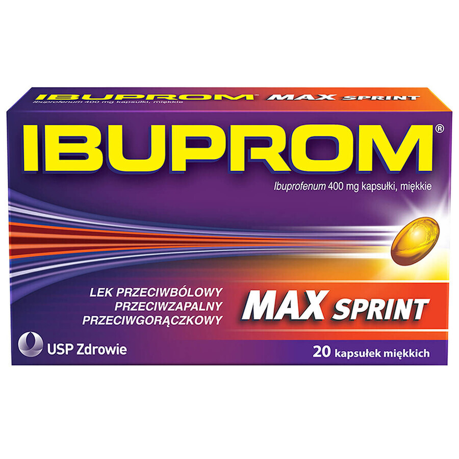 Ibuprom Max Sprint 400 mg, 20 cápsulas blandas