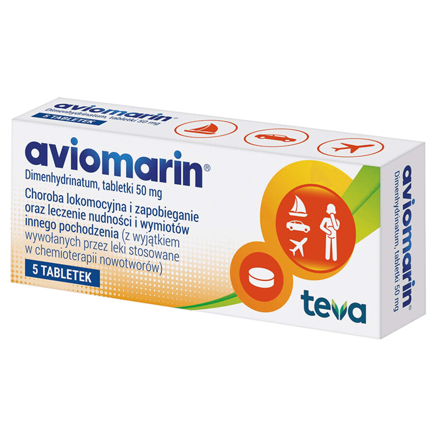 Aviomarin 50 mg, 5 comprimés