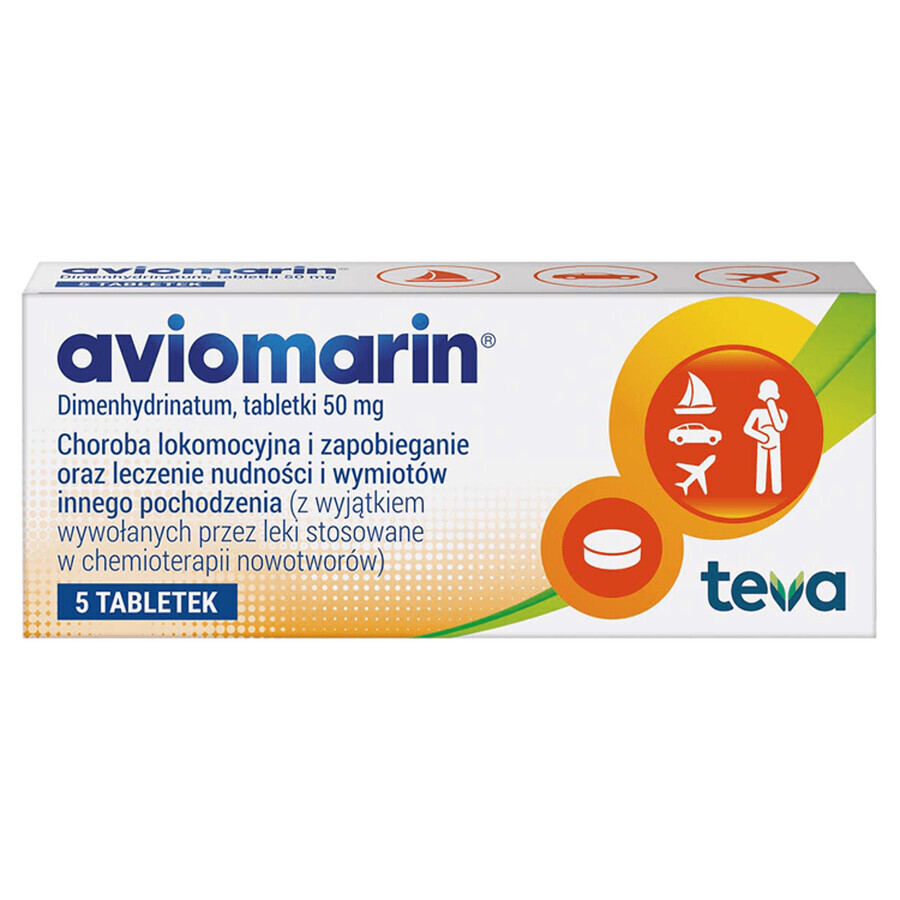 Aviomarin 50 mg, 5 comprimés