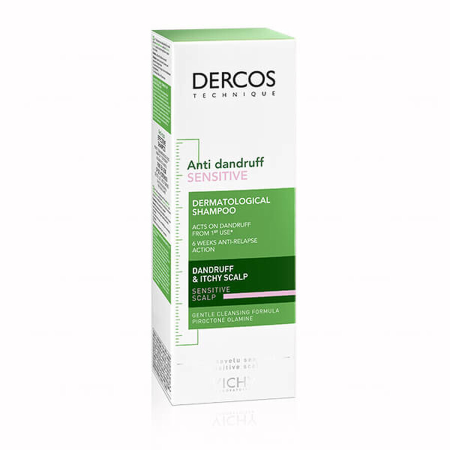 Vichy Dercos Sensitive, champú anticaspa, piel sensible, 200 ml