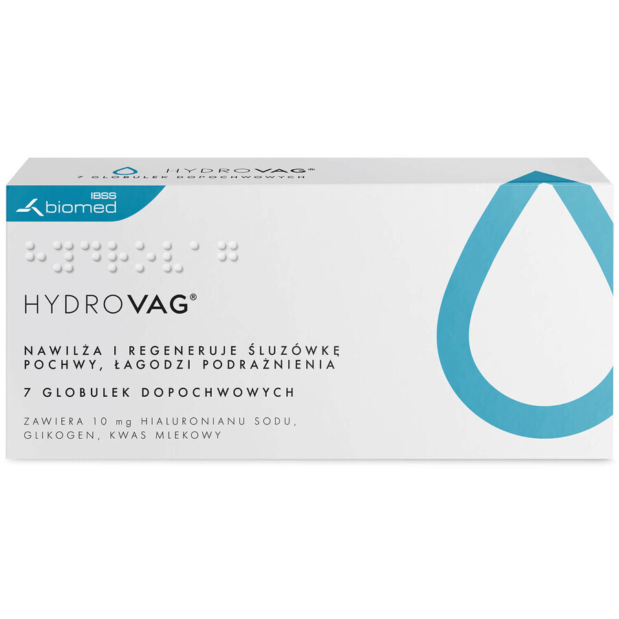 HydroVag, glóbulos vaginales, 7 unidades