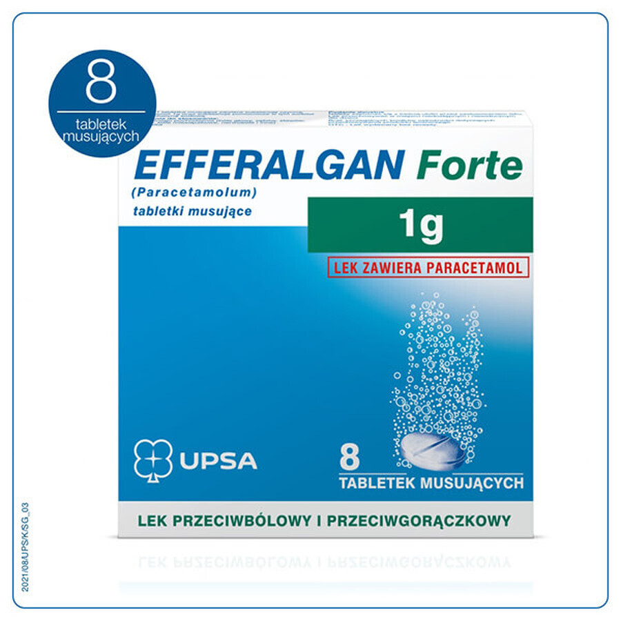 Efferalgan Forte 1 g, 8 comprimidos efervescentes