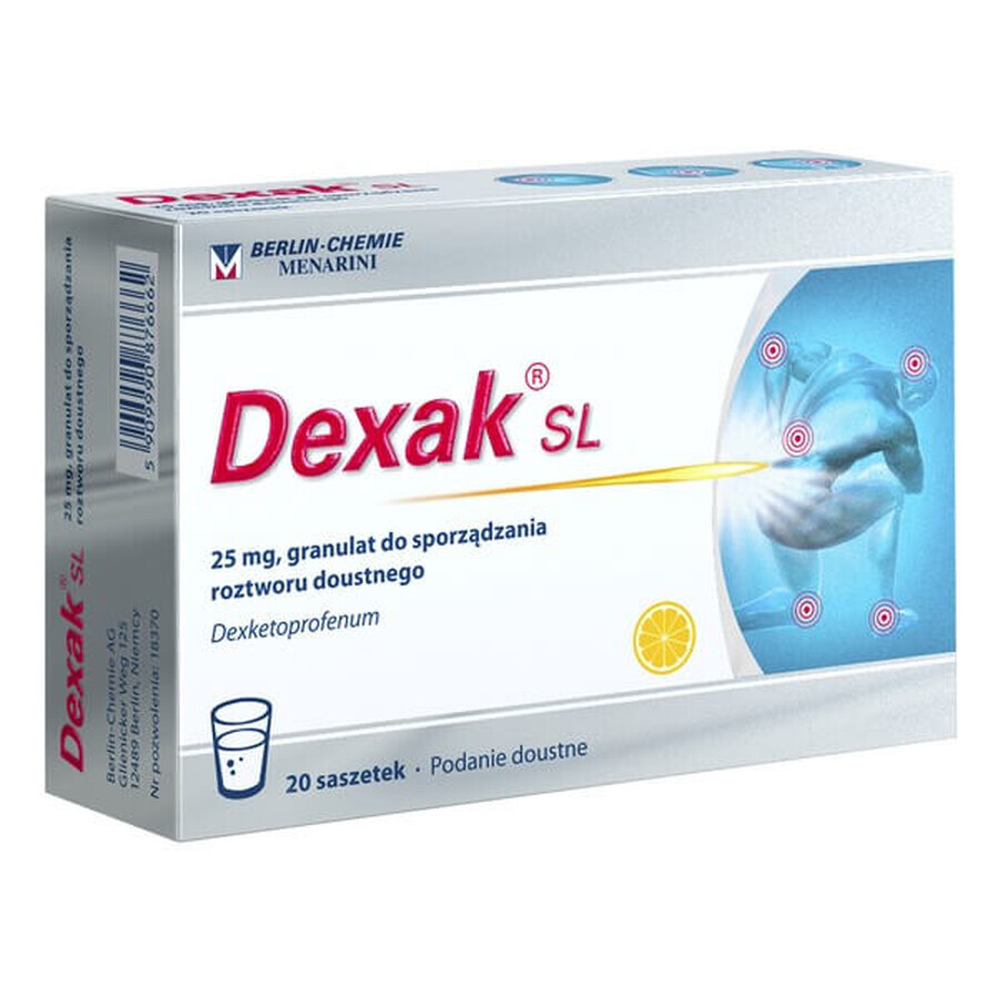 Dexak SL 25 mg, granulado para solución oral, 20 sobres