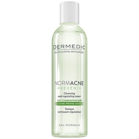 Dermedic NormAcne Preventi, tónico limpiador y regulador, pieles grasas, mixtas y con tendencia acneica, 200 ml