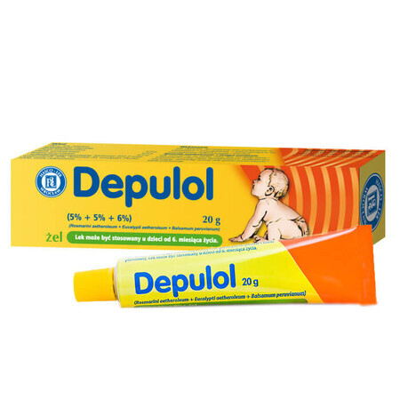 Depulol (5% + 5% + 6%)/ 100 g, gel para niños a partir de 6 meses, 20 g