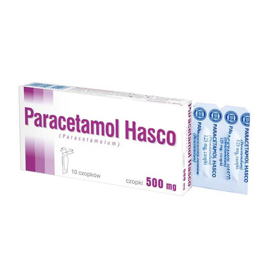 Paracetamol Hasco 500 mg, zetpillen, 10 stuks