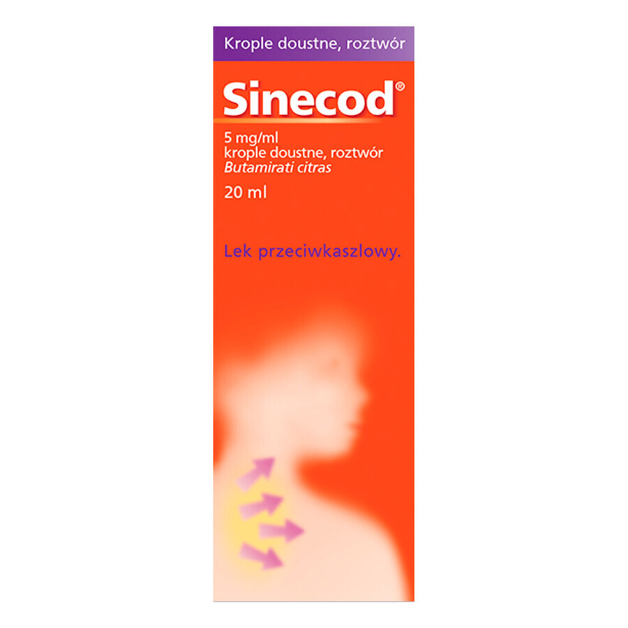 Sinecod 5 mg/ml, Tropfen zum Einnehmen, Lösung, 20 ml