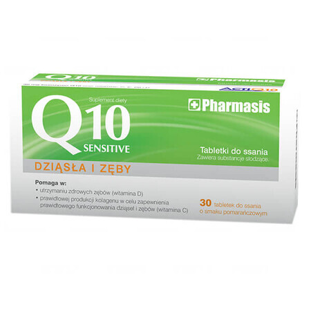 Pharmasis Q10 Sensitive, sinaasappelsmaak, 30 zuigtabletten