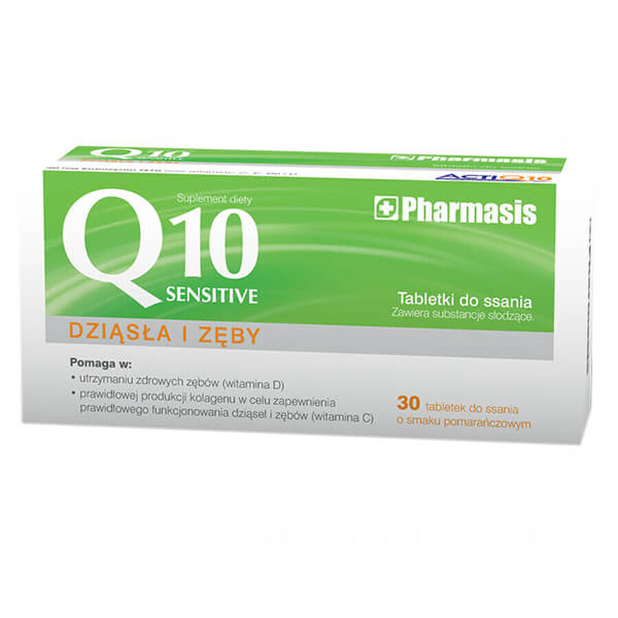 Pharmasis Q10 Sensitive, sinaasappelsmaak, 30 zuigtabletten