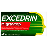 Excedrin Migra Stop 250 mg + 250 mg + 65 mg, 20 comprimidos recubiertos con película