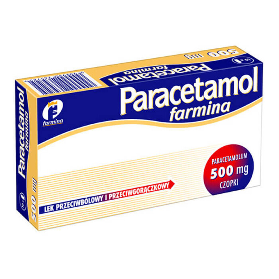 Paracetamol Farmina 500 mg, zetpillen, 10 stuks