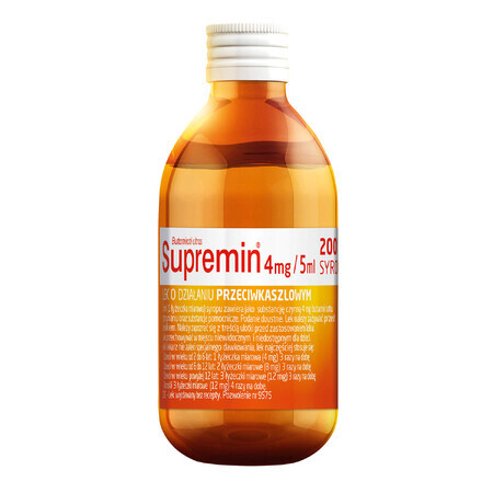 Supremin 4 mg/ 5 ml, hoestsiroop, 200 ml