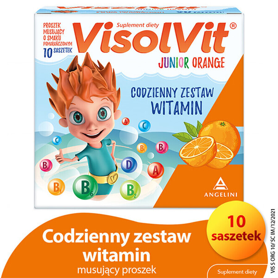 Visolvit Junior Naranja, para niños mayores de 3 años, 10 sobres