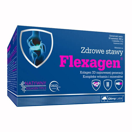 Olimp Flexagen, Himbeergeschmack, 12 g x 30 Portionsbeutel