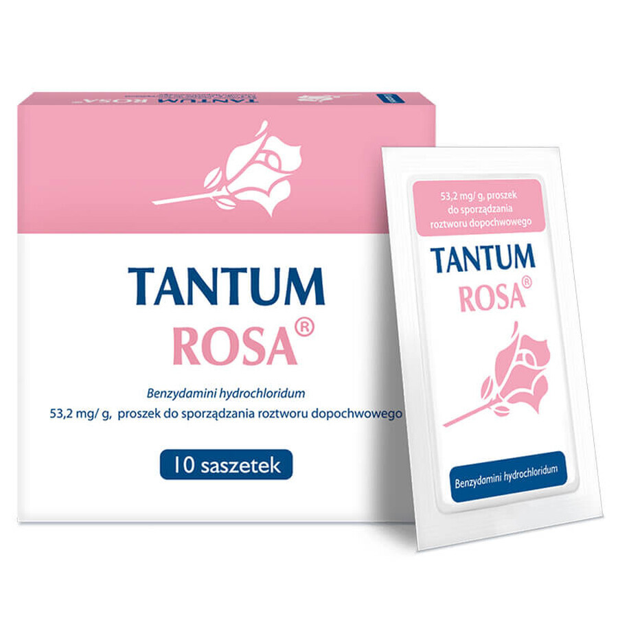 Tantum Rosa 53,2 mg/g, polvo para solución de irrigación vaginal, 10 sobres