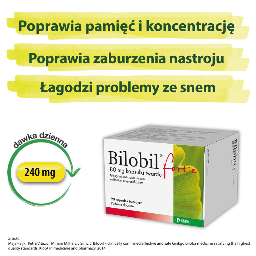 Bilobil Forte 80 mg, 90 cápsulas