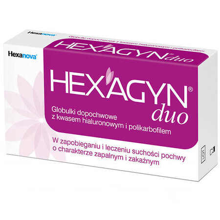 Hexagyn Duo, pesarios vaginales, 10 piezas