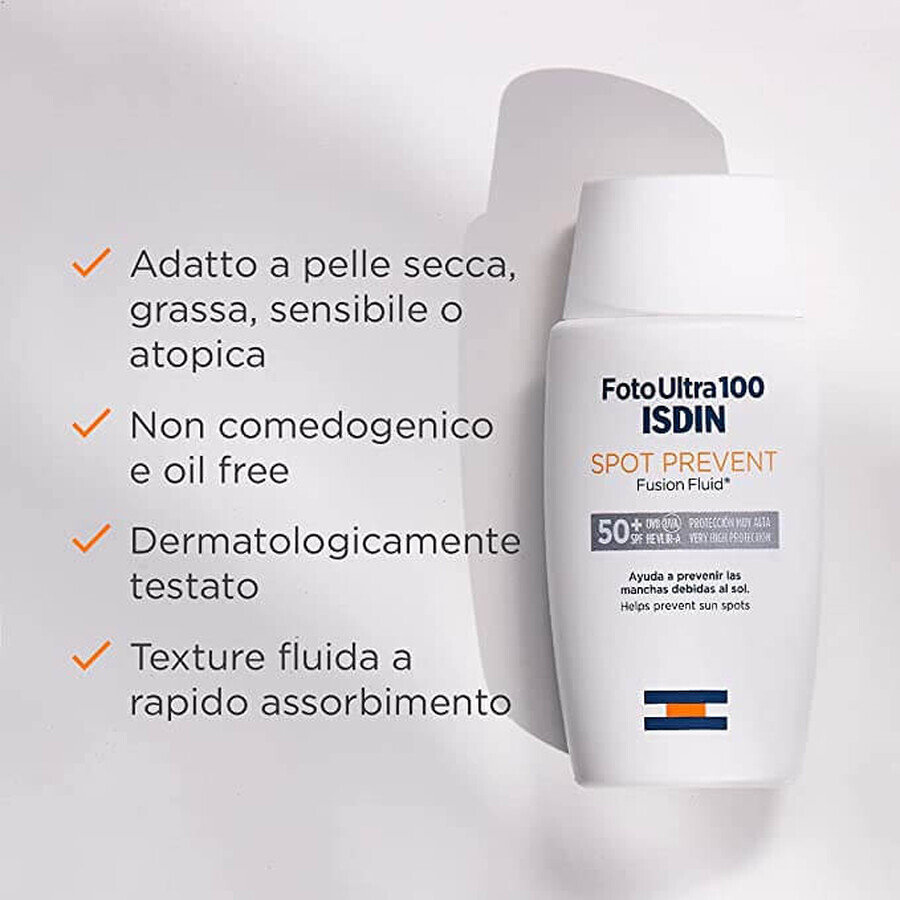 Isdin Spot Prevent Fusion Fluido Protector Solar Rostro FPS 50+ , 50 ml