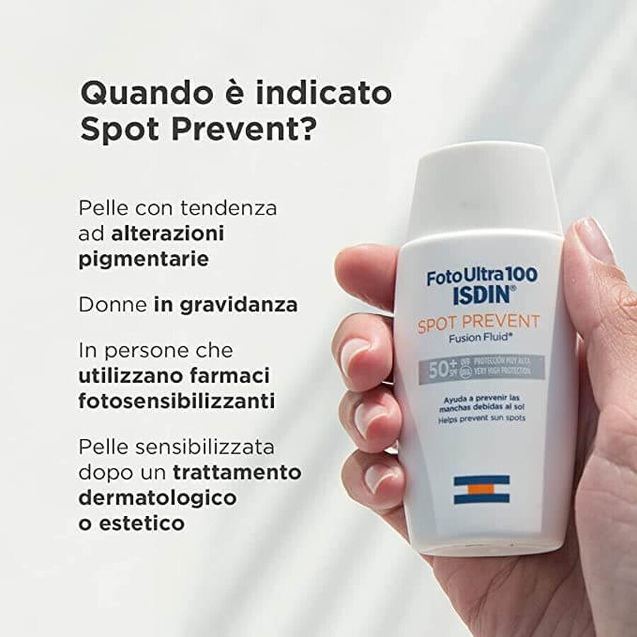 Isdin Spot Prevent Fusion Zonnebeschermingsvloeistof voor gezicht met SPF 50+ , 50 ml