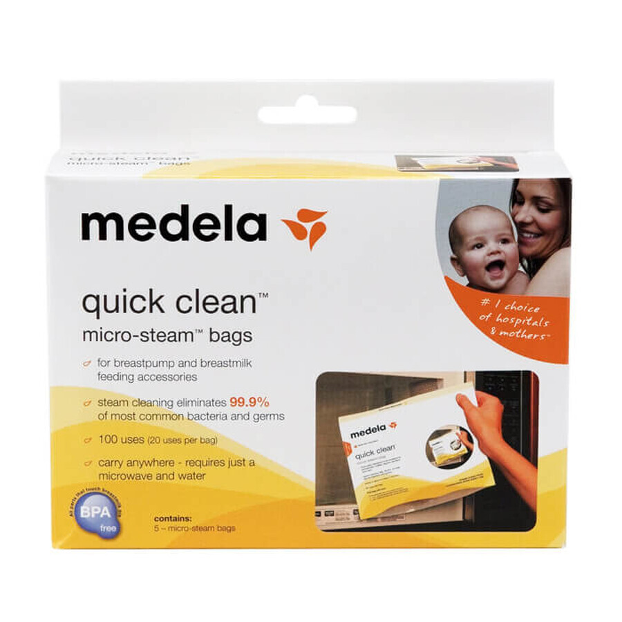 Medela, microwave disinfection bags, 5 pieces