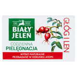 Biały Jeleń, jabón hipoalergénico con espino y lino en pastilla, 100 g