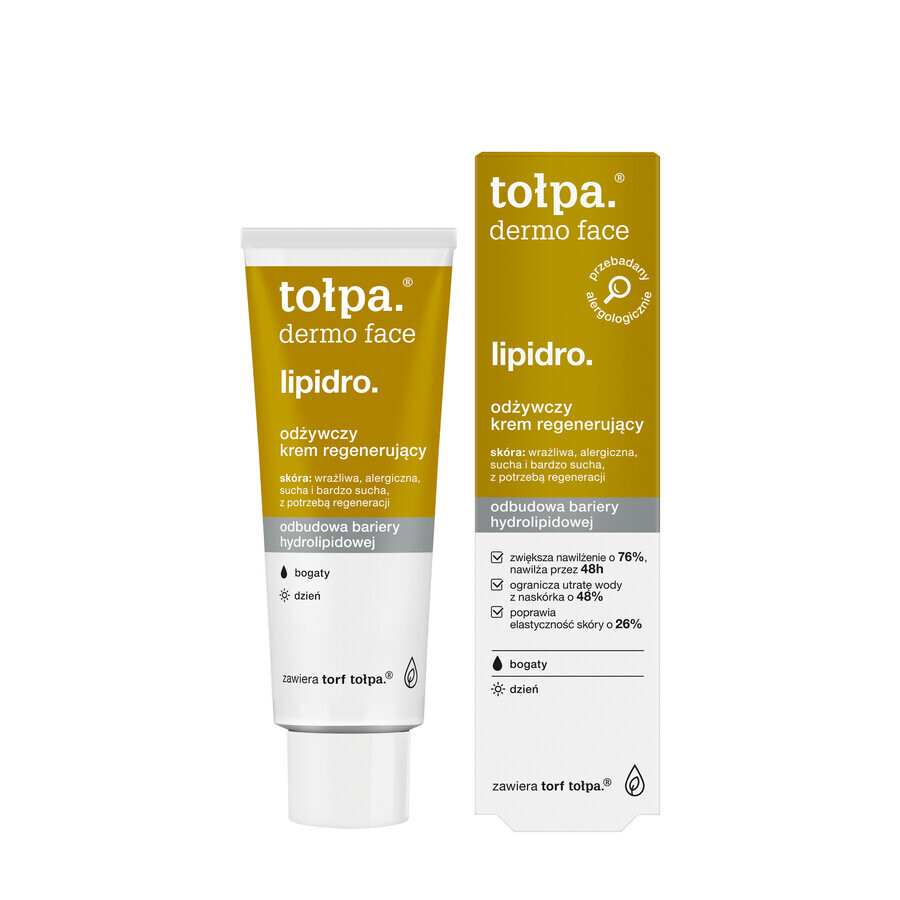 Tolpa Dermo Face Lipidro, crema nutritiva regeneradora de día, 40 ml