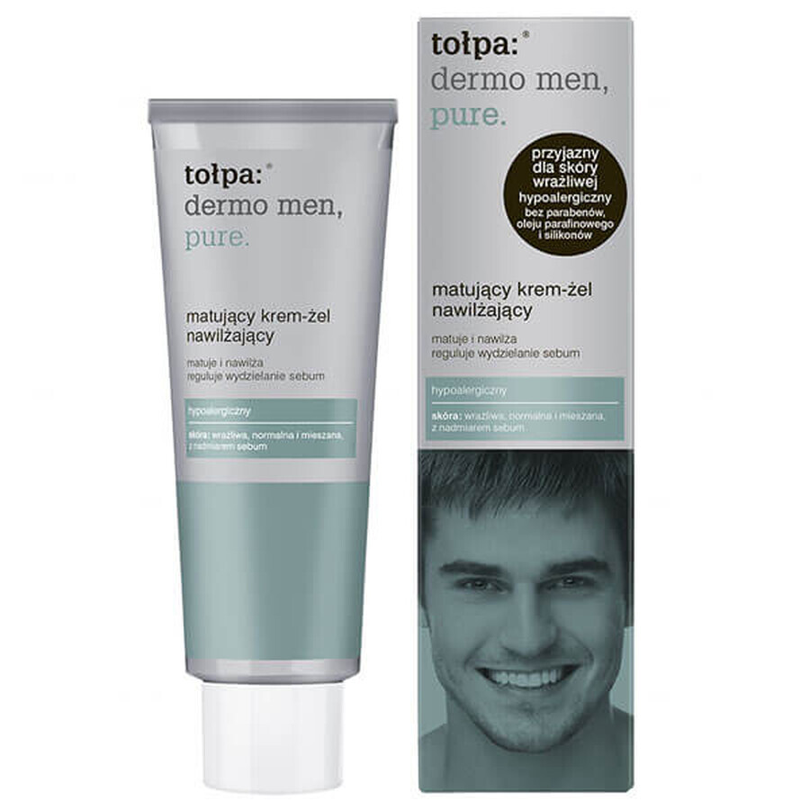 Tolpa Dermo MEN, Crema-gel pura, opacizzante e idratante, 40 ml