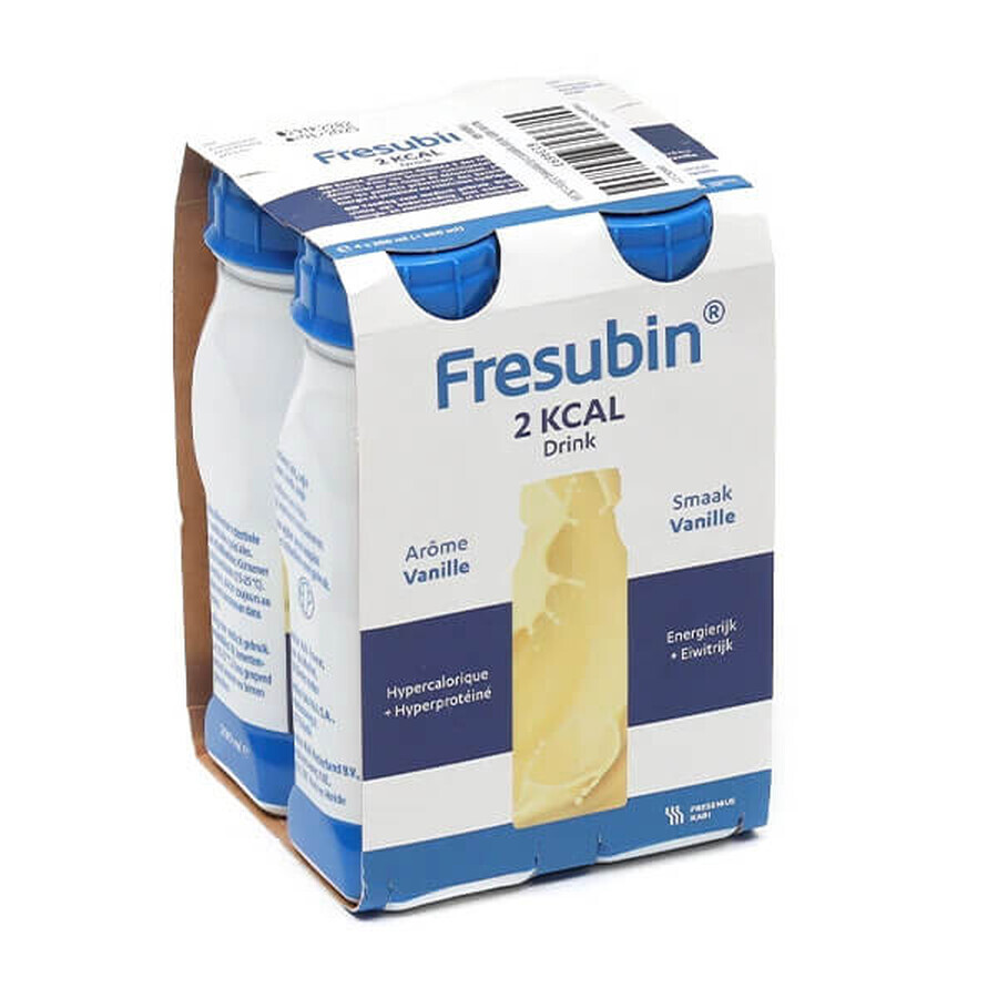 Fresubin 2kcal bebida de vainilla, 4 x 200ml, Fresenius Kabi