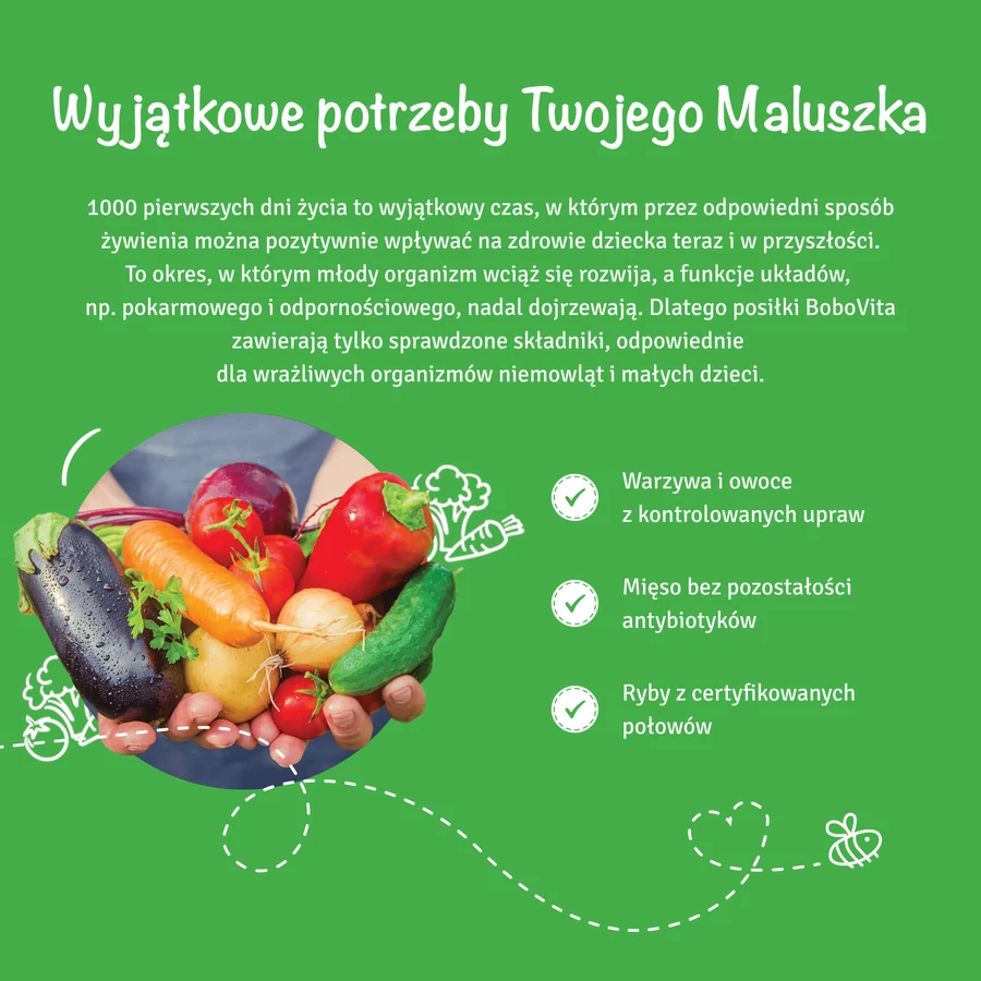 BoboVita Lunch, bouquet de verduras con pollo, después de 8 meses, 190 g