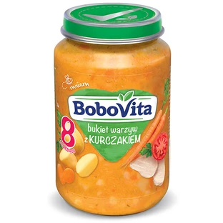 BoboVita Lunch, bouquet de verduras con pollo, después de 8 meses, 190 g
