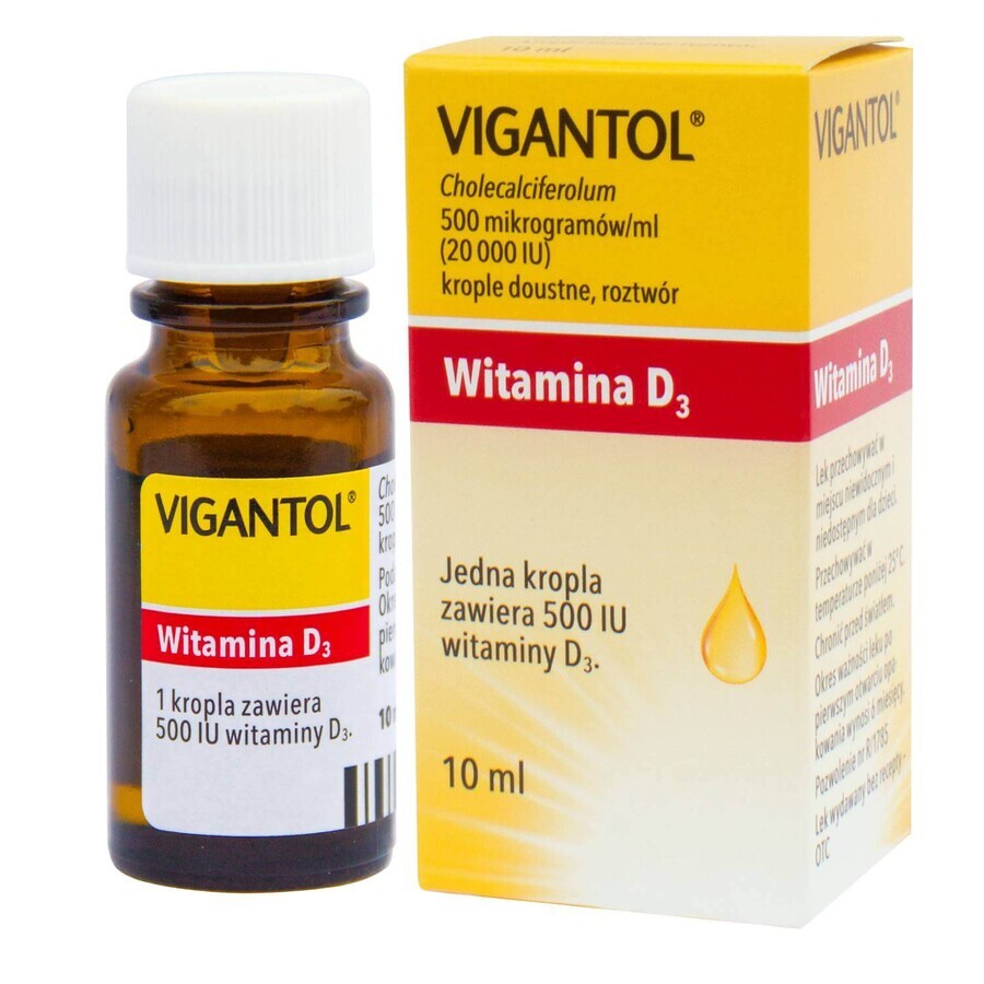 Vigantol 20.000 UI, gotas orales, solución, 10 ml