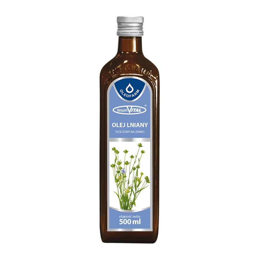 Oleofarm LinumVital, aceite de linaza prensado en frío, 500 ml