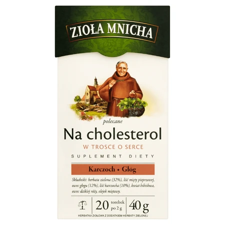 Herbapol Monk's Herbs For Cholesterol, solución de té de hierbas, 2 gx 20 sobres