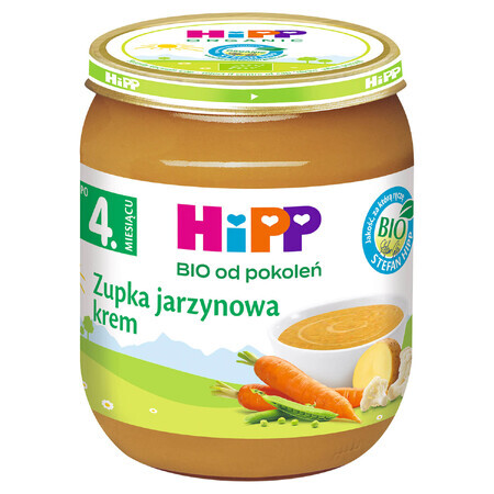 HiPP Zupa Bio, vegetal, crema, después de 4 meses, 125 g