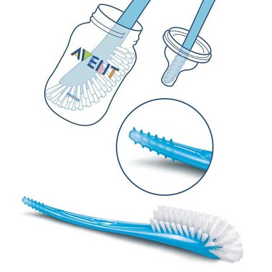 Avent bottle and teat brush, blue, SCF145/06, 1 pc