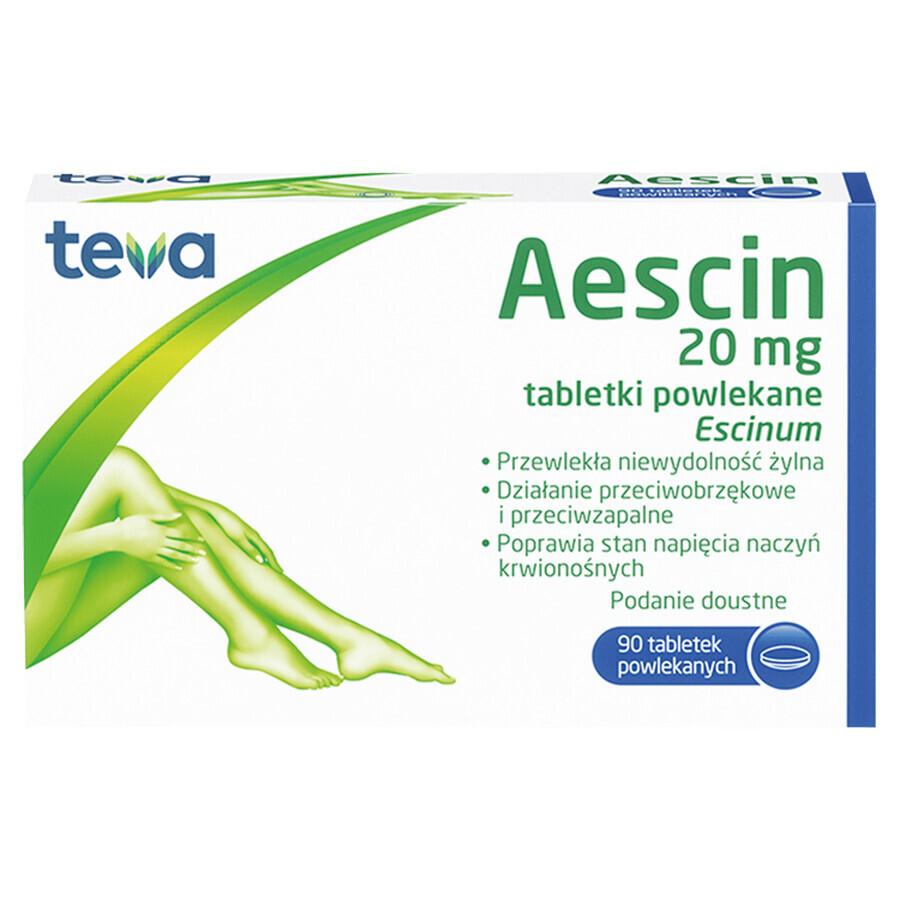 Aescin 20 mg, 90 comprimidos recubiertos con película