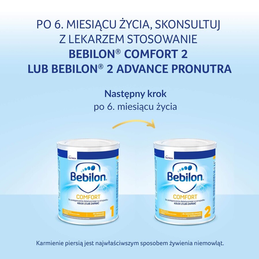 Bebilon Comfort 1, para bebés en caso de cólicos y estreñimiento, desde el nacimiento, 400 g