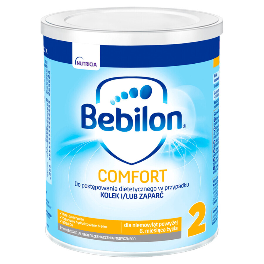 Bebilon Comfort 2, para bebés en caso de cólicos y estreñimiento, mayores de 6 meses, 400 g