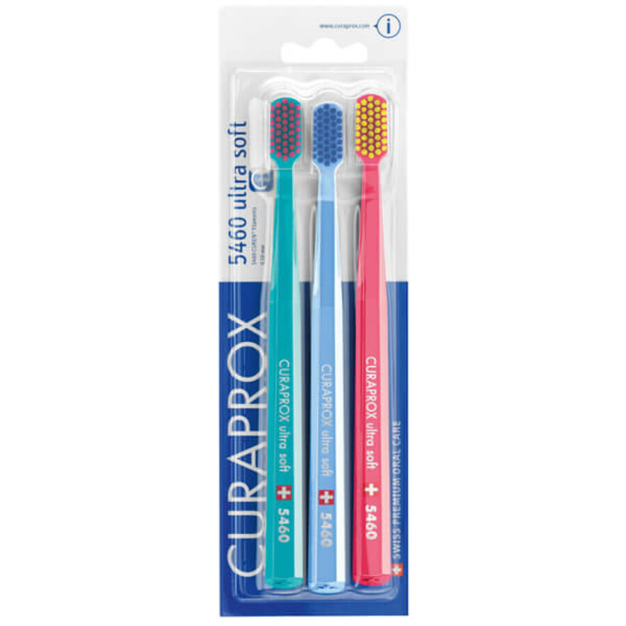 Curaprox, cepillo de dientes CS 5460, Ultra Suave, 3 piezas