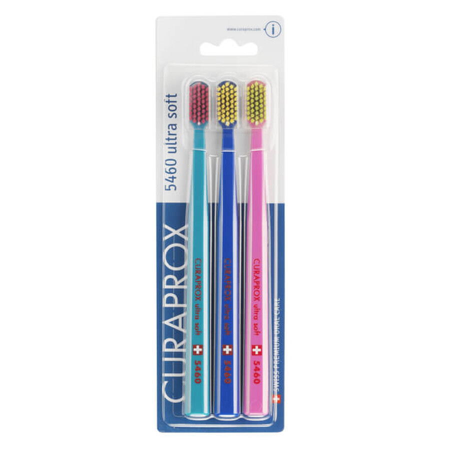 Curaprox, cepillo de dientes CS 5460, Ultra Suave, 3 piezas