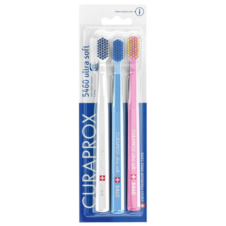 Curaprox, cepillo de dientes CS 5460, Ultra Suave, 3 piezas