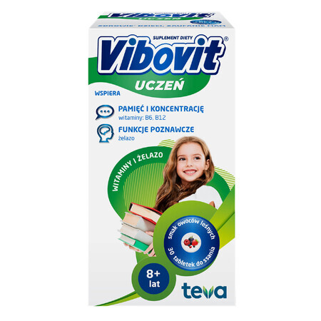 Vibovit Student Vitamins + hierro, a partir de 8 años, 30 pastillas