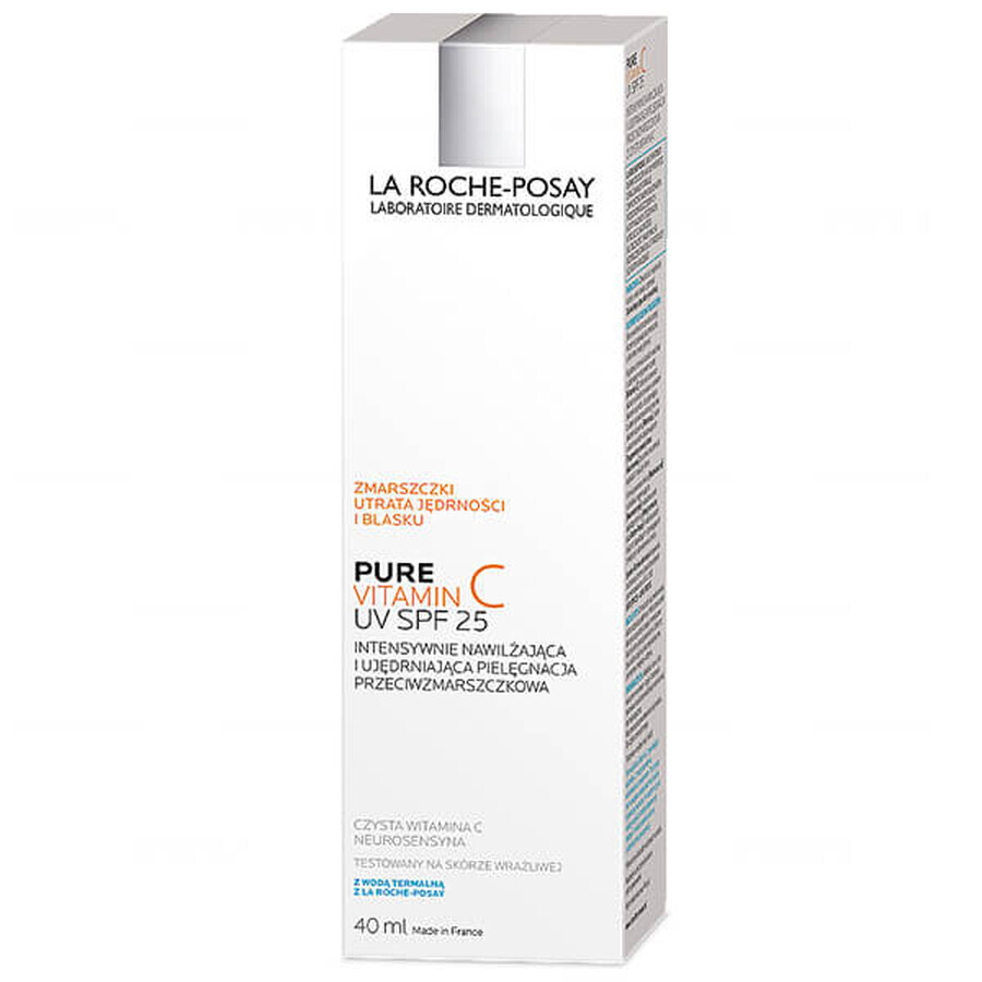 La Roche-Posay Pure Vitamin C UV, tratament antirid intensiv hidratant și întăritor, SPF 25, 40ml