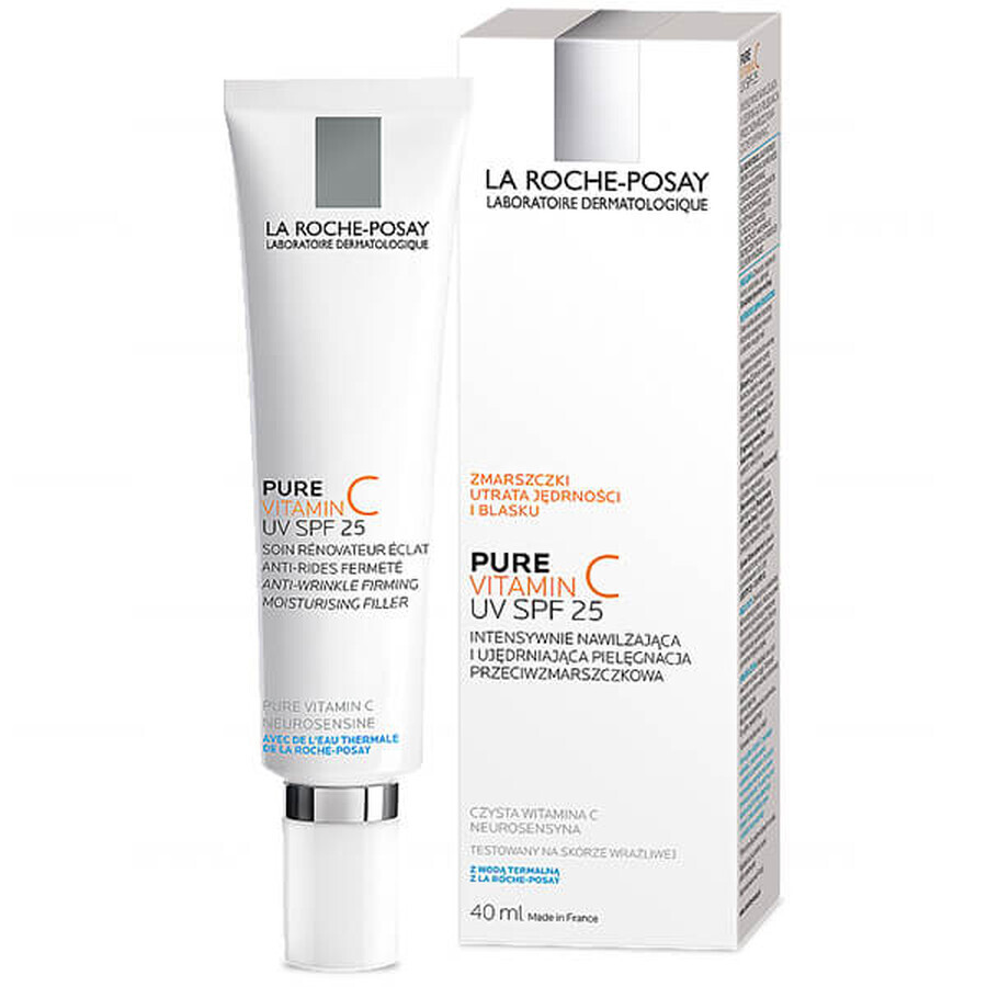 La Roche-Posay Pure Vitamin C UV, tratament antirid intensiv hidratant și întăritor, SPF 25, 40ml