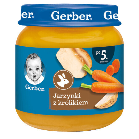 Gerber Obiadek, verduras con conejo, a partir de 5 meses, 125 g