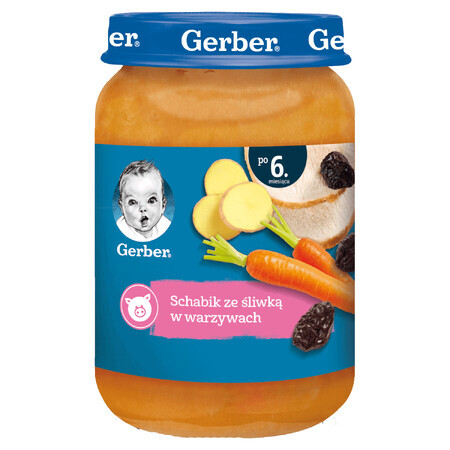 Gerber Lunch, varkenshaas met pruim in groenten, na 6 maanden, 190 g