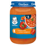 Sopa de gerber, tomate con arroz y pavo, a partir de 8 meses, 190 g