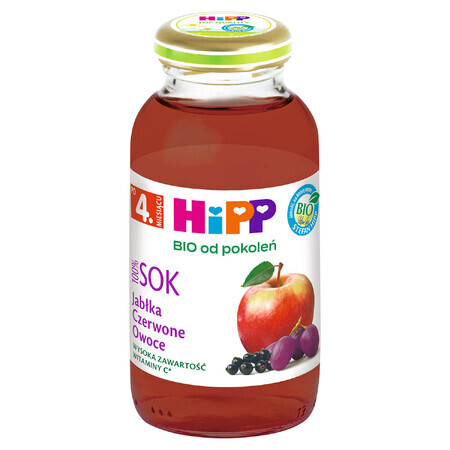 Zumo HiPP 100% Ecológico, frutos rojos, a partir de 4 meses, 200 ml